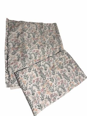APHORISM Cottage Ditsy Flower Floral Print Pillow Shams King X 2 NEW Cotton